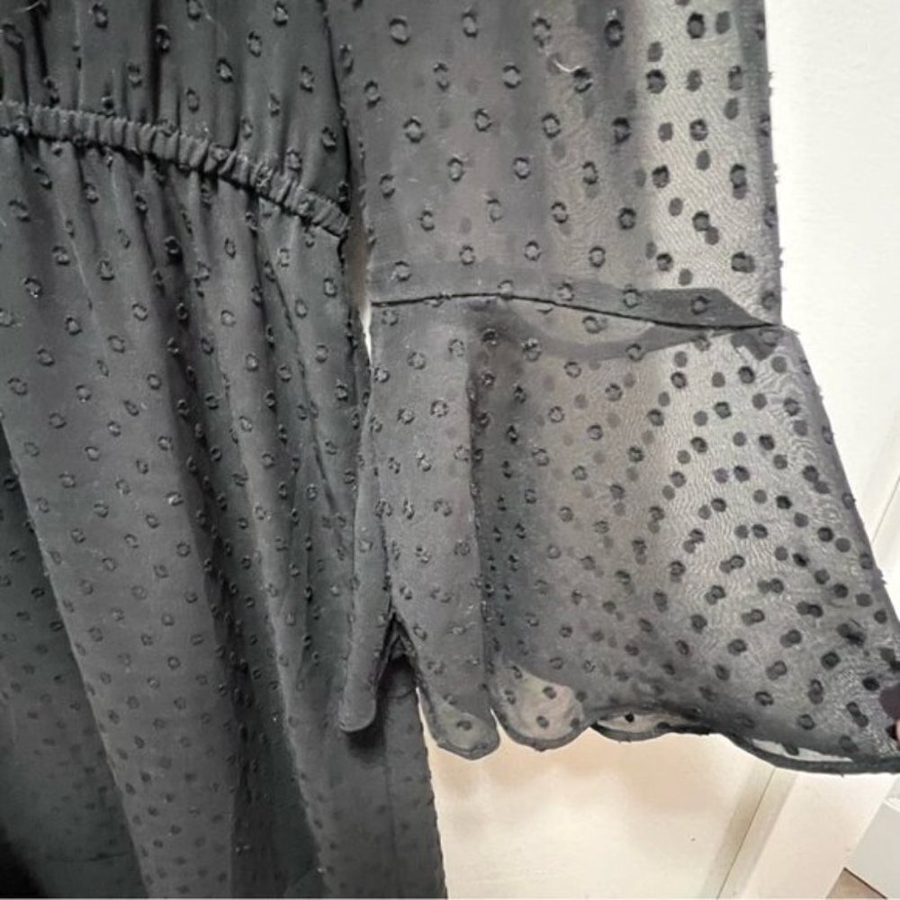 Le Chateau Black Skater Dress Size Medium Feminine Sheer Balletcore Romantic - Picture 4 of 9